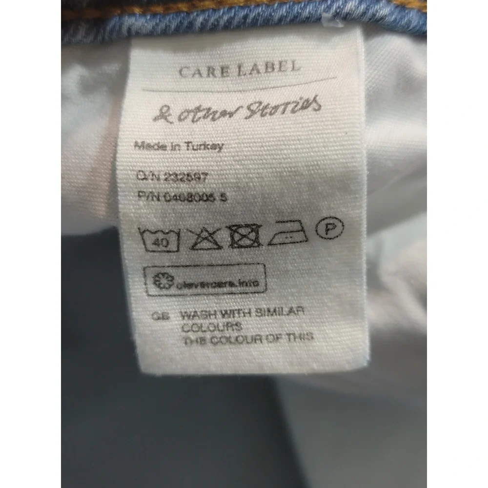 Other Stories Light Wash Denim Jeans Straight Leg Button‎ Fly Women's Size